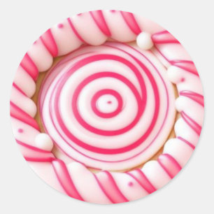 Sticker rond rose/mentheBonbons/Cookie/Classic