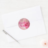 Sticker Rond Rose Merci (Enveloppe)