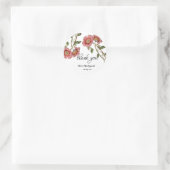 Sticker rond rose Merci Floral (Sac)