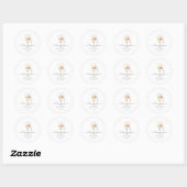 Sticker Rond Rose Merci Perles & Prosecco Enterrement de Vie de (Feuille)