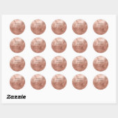 Sticker Rond Rose métal brillant Mariage (Feuille)