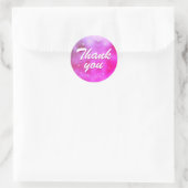 Sticker Rond Rose Metallic Foil Star Girly Merci (Sac)
