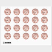 Sticker Rond Rose métallique Monogramme Parties scintillant ros (Feuille)
