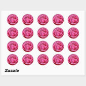 Sticker Rond Rose métallique rose (Feuille)