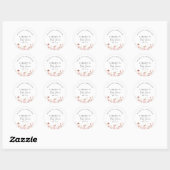 Sticker rond rose mignon Baby shower floral classi (Feuille)