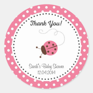 Sticker Rond Rose mignon d'autocollant de baby shower de