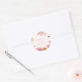 Sticker Rond Rose mignonne sous le Baby shower Dolphin de mer f (Enveloppe)