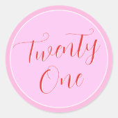 Sticker Rond Rose moderne 21e (Devant)