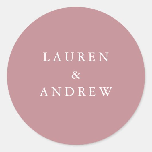 Sticker Rond Rose moderne Dusty Enveloppe Mariage sceaux (Devant)