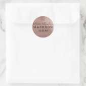 Sticker Rond Rose moderne Gold Faux Foil Triangle Mariage (Sac)