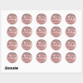 Sticker Rond Rose moderne Gold tendance Mariage budget (Feuille)