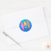 Sticker Rond Rose né au Surf (Enveloppe)