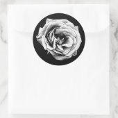 Sticker Rond Rose noir blanc | Élégant (Sac)