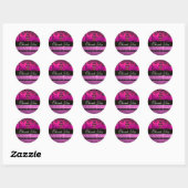 Sticker Rond ROSE NOIR DAMASK RIBBON MONOGRAM Violet violet (Feuille)
