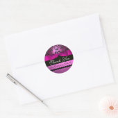Sticker Rond ROSE NOIR DAMASK RIBBON MONOGRAM Violet violet (Enveloppe)