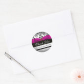 Sticker Rond ROSE NOIR DAMASK RIBBON MONOGRAM Violet violet (Enveloppe)