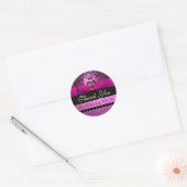 Sticker Rond ROSE NOIR DAMASK RIBBON MONOGRAM Violet violet (Enveloppe)