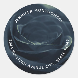 Sticker Rond Rose noir Flower Dark Gothic Vibe Adresse