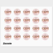 Sticker Rond Rose Noir Script Votre Logo 3 Photo Maquillage (Feuille)