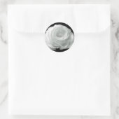 Sticker Rond Rose noire et blanche (Sac)