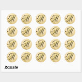 Sticker Rond Rose nuptial blanc - M initial (Feuille)