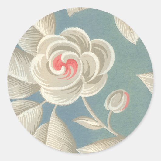 Sticker Rond Rose oeil rose Vintage (Devant)