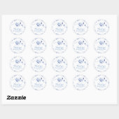 Sticker Rond Rose Oiseau Bleu Chinoiserie Florale (Feuille)