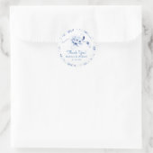 Sticker Rond Rose Oiseau Bleu Chinoiserie Florale (Sac)