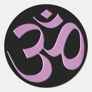 Sticker Rond Rose Om