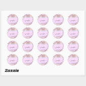 Sticker Rond Rose Ombre Parties scintillant Rose Rose Nom Douce (Feuille)