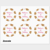 Sticker Rond Rose One Sweet Cookie Premier Anniversaire (Feuille)