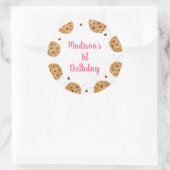 Sticker Rond Rose One Sweet Cookie Premier Anniversaire (Sac)