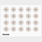 Sticker Rond ROSE OPUS Compass (Feuille)