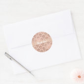 Sticker Rond Rose Or Blush rose moderne Glam Damask (Enveloppe)