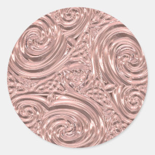 Sticker Rond Rose or élégant victorien