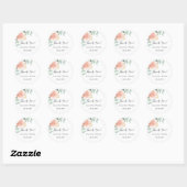Sticker Rond Rose or floral eucalyptus mariage merci (Feuille)