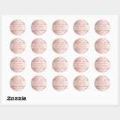 Sticker Rond Rose or monogramme initiales script anniversaire (Feuille)