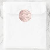 Sticker Rond Rose or monogramme initiales script anniversaire (Sac)