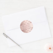 Sticker Rond Rose or monogramme initiales script anniversaire (Enveloppe)