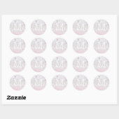 Sticker Rond Rose or parties scintillant chevron rose marbre mo (Feuille)