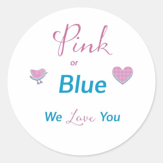 Sticker Rond rose ou bleu (Devant)