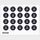 Sticker Rond Rose ou Bleu, papa t'aime (Feuille)