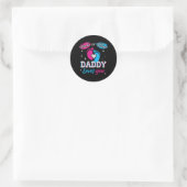 Sticker Rond Rose ou Bleu, papa t'aime (Sac)