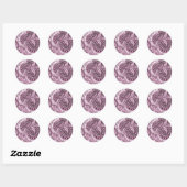 Sticker Rond Rose Paisley (Feuille)