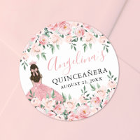 Rose Pâle Couronne Florale Quinceanera