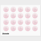 Sticker Rond Rose Pâle Élégant Ombré Script Dix-Seize Ans (Feuille)