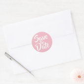 Sticker Rond Rose pâle Enregistrer la date (Enveloppe)