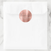 Sticker Rond Rose pâle | Mariage Rose Gold Favor Merci (Sac)