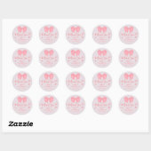 Sticker Rond Rose Pâle Nœud Elle Se Marie Réception de Mariage (Feuille)