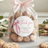 Sticker Rond Rose Pâle Nœud Elle Se Marie Réception de Mariage